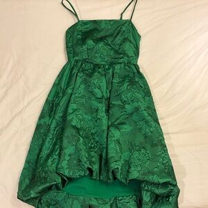 Anthropologie Green Floral Dress